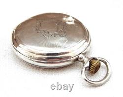 Pocket Watch GLOBO Hunter Art Deco Dial Porcelain Silver 50mm Circa 1910 Working