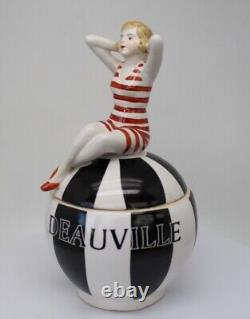 Porcelain Art Deco-German Style Art Nouveau Style Sexy Bathing Beauty Deauville