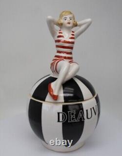 Porcelain Art Deco-German Style Art Nouveau Style Sexy Bathing Beauty Deauville