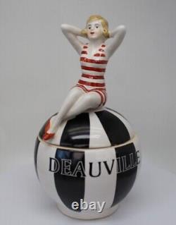 Porcelain Art Deco-German Style Art Nouveau Style Sexy Bathing Beauty Deauville