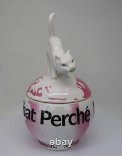 Porcelain Art Deco Style Art Nouveau Style Wildlife Cat Powder Box Figurine Jewe