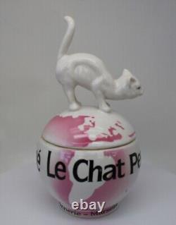 Porcelain Art Deco Style Art Nouveau Style Wildlife Cat Powder Box Figurine Jewe