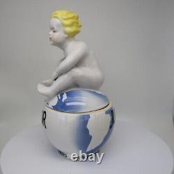 Porcelain Art Deco Style Art Nouveau Style baby Figurine Figurine Jewelry Box