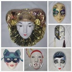 Porcelain & Ceramic Art Deco Face Wall Masks Hand Painted (10 Total)