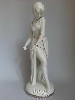 Porcelain Figurine Ernst Bohne & Sons Art Deco Dancer 31cm