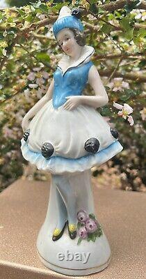 Porcelain Figurine Girl Ornament Made In Germany Vintage Art Deco
