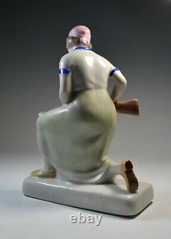 Porcelain Figurine Soviet Russia Communist Revolution Art Deco CCCP Propaganda