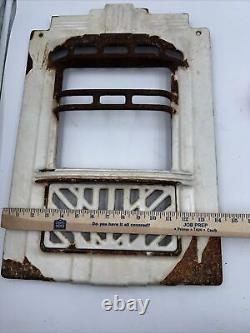 Porcelain Original Wall Heater Cover VTG Art Deco 1920s Ivory 22T X 15W, 13lbs