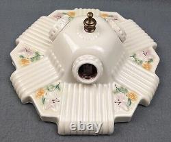 Porcelain PORCELIER 3-Bulb Ceiling Fixture Art Deco & MCM, Restored & Rewired