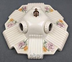 Porcelain PORCELIER 3-Bulb Ceiling Light, Rewired & Restored, Art Deco & MCM