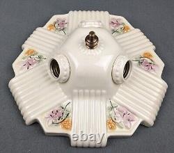 Porcelain PORCELIER 3-Bulb Ceiling Light, Rewired & Restored, Art Deco & MCM