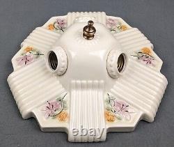 Porcelain PORCELIER 3-Bulb Ceiling Light, Rewired & Restored, Art Deco & MCM