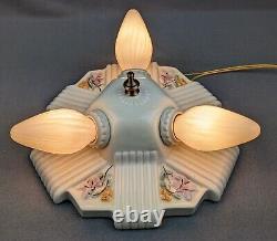 Porcelain PORCELIER 3-Bulb Ceiling Light, Rewired & Restored, Art Deco & MCM