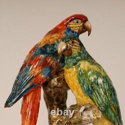 Porcelain Parrot Art deco Italian ceramic bird figure animal figurine 1930