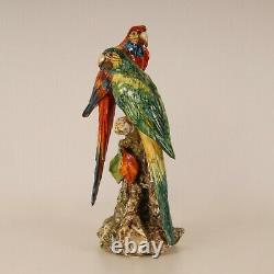 Porcelain Parrot Art deco Italian ceramic bird figure animal figurine 1930