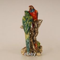 Porcelain Parrot Art deco Italian ceramic bird figure animal figurine 1930