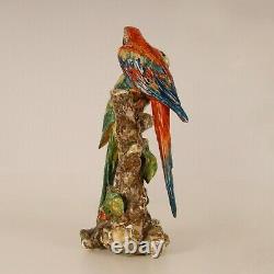 Porcelain Parrot Art deco Italian ceramic bird figure animal figurine 1930