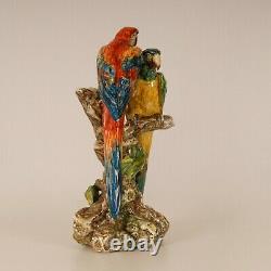 Porcelain Parrot Art deco Italian ceramic bird figure animal figurine 1930