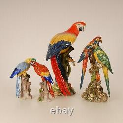 Porcelain Parrot Art deco Italian ceramic bird figure animal figurine 1930