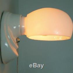 Porcelain Pull Chain Equipped Wall Sconce Light Fixture