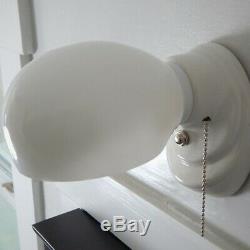 Porcelain Pull Chain Equipped Wall Sconce Light Fixture