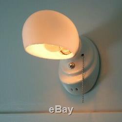 Porcelain Pull Chain Equipped Wall Sconce Light Fixture
