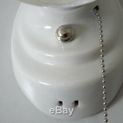 Porcelain Pull Chain Equipped Wall Sconce Light Fixture