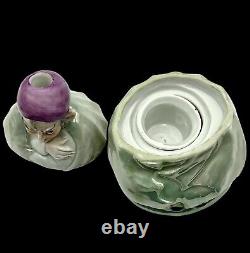 Porcelain WIZARD INKWELL 3 Pc Art Deco Estate After Shafer Vater Germany Wowza