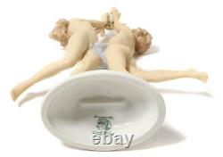 Porcelain figurine Naked girls catching a ball. Germany, Hutschenreuther