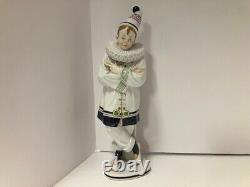 Porcelain figurine clown art deco Germany Volkstedt. Artist signed. 14 high