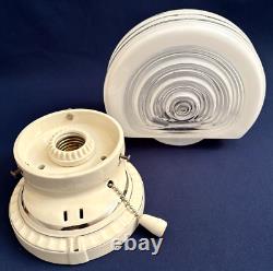 Porcelier Antique Porcelain Sconce Light Fixture Vintage Ceramic Art Deco Silver