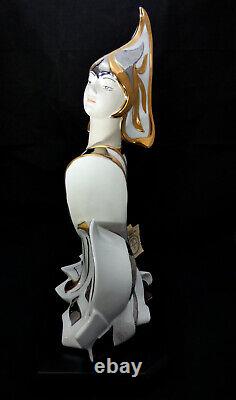RARE 18 P. Artisticas Turis ART DECO NOUVEAU Woman Bust Figurine Sculpture GOLD
