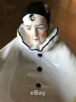 RARE 1920' Art Deco Pierrot Porcelain Powder Dish