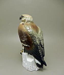 RARE ART DECO KARL ENS VOLKSTEDT PORCELAIN GOLDEN EAGLE FIGURINE 1920's