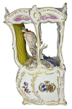 RARE Antique Vintage Dresden Porcelain Sedan Chair with Lady 11 H X 5 W