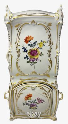 RARE Antique Vintage Dresden Porcelain Sedan Chair with Lady 11 H X 5 W