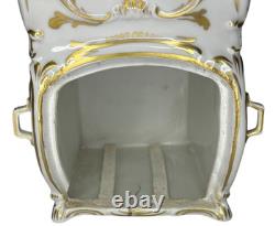 RARE Antique Vintage Dresden Porcelain Sedan Chair with Lady 11 H X 5 W