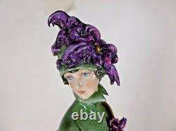 RARE CAPODIMONTE GIUSEPPE CAPPE LADY WITH DOG 1920's c. 1959