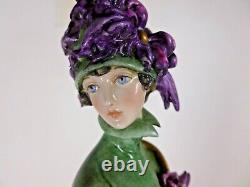 RARE CAPODIMONTE GIUSEPPE CAPPE LADY WITH DOG 1920's c. 1959