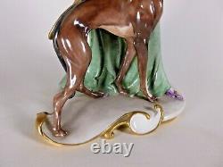 RARE CAPODIMONTE GIUSEPPE CAPPE LADY WITH DOG 1920's c. 1959