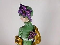 RARE CAPODIMONTE GIUSEPPE CAPPE LADY WITH DOG 1920's c. 1959