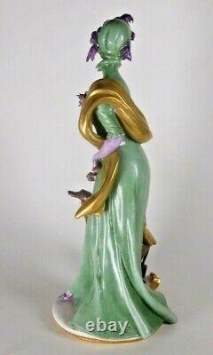 RARE CAPODIMONTE GIUSEPPE CAPPE LADY WITH DOG 1920's c. 1959