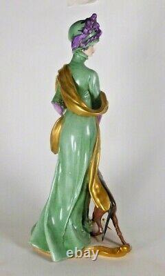 RARE CAPODIMONTE GIUSEPPE CAPPE LADY WITH DOG 1920's c. 1959