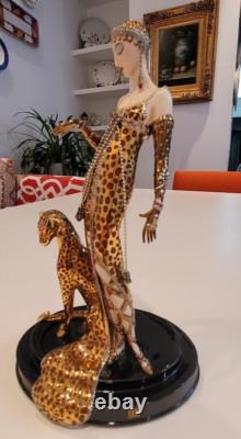 RARE Erté Ocelot Figurine Franklin Mint Excellent Cond Art Deco 9