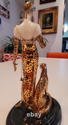 RARE Erté Ocelot Figurine Franklin Mint Excellent Cond Art Deco 9