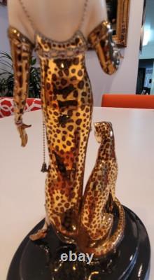 RARE Erté Ocelot Figurine Franklin Mint Excellent Cond Art Deco 9
