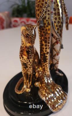 RARE Erté Ocelot Figurine Franklin Mint Excellent Cond Art Deco 9
