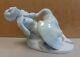 Rare Herend Nude Risque Leda And The Swan White Porcelain Art Deco Figurine