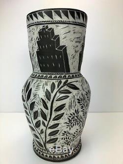 RARE Matthew Metz Large POTTERY porcelain Hand Made Art Vase Signed Original