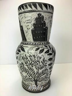 RARE Matthew Metz Large POTTERY porcelain Hand Made Art Vase Signed Original